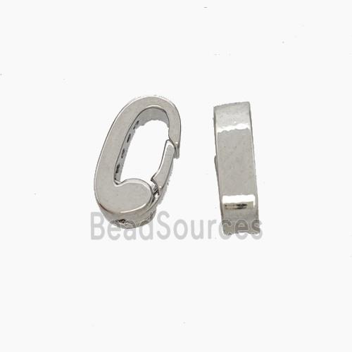 Copper Carabiner Clasp Platinum Plated