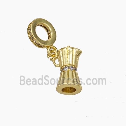 Copper Pendant Pave Zirconia Gold Plated