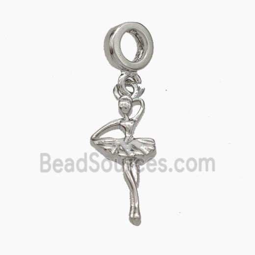 Copper Dancer Girls Pendant Platinum Plated