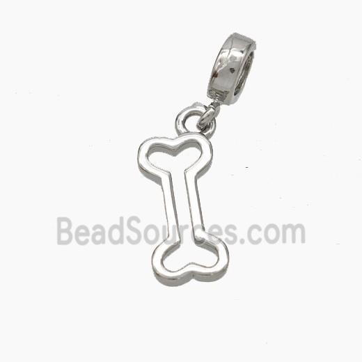 Copper Dogbone Pendant Platinum Plated
