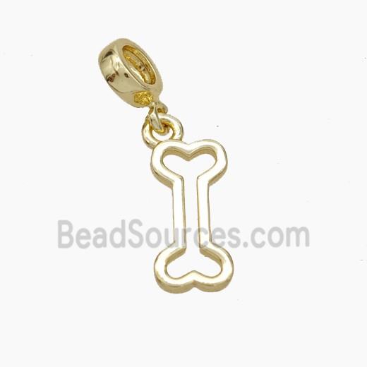 Copper Dogbone Pendant Gold Plated
