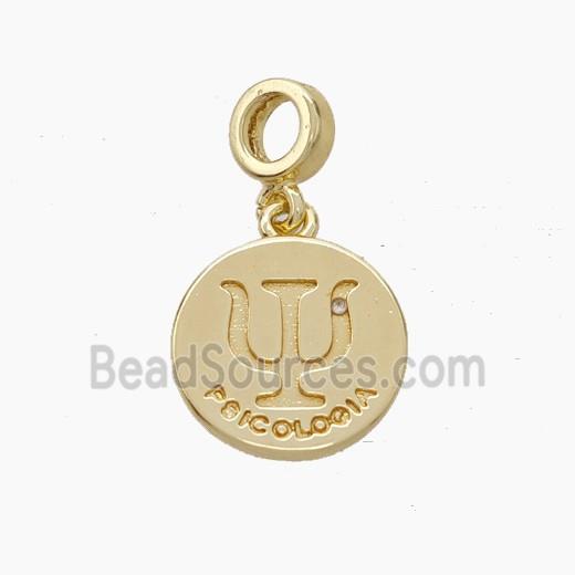 Copper Psicologia Symbol Pendant Gold Plated