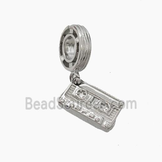 Tape Charms Copper Pendant Platinum Plated