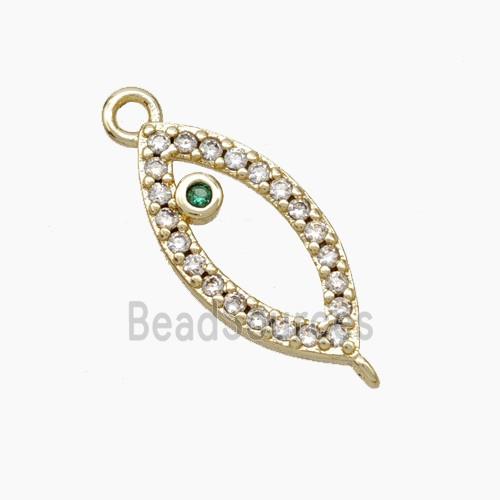 Copper Eye Connector Pave Zirconia Gold Plated