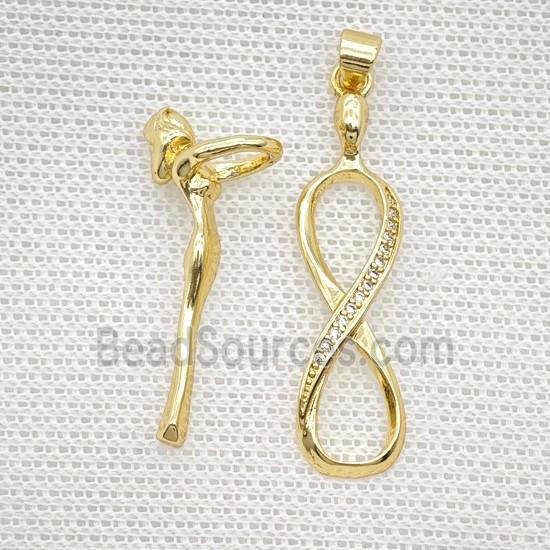 Copper Dancer Girls Pendant Pave Zirconia Infinity Gold Plated