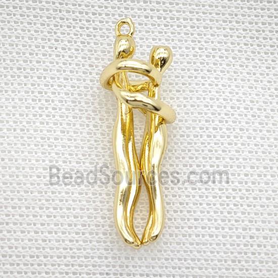 Copper Couple Pendant Gold Plated