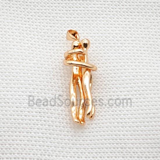 Copper pendant pave zircon, Gold Plated