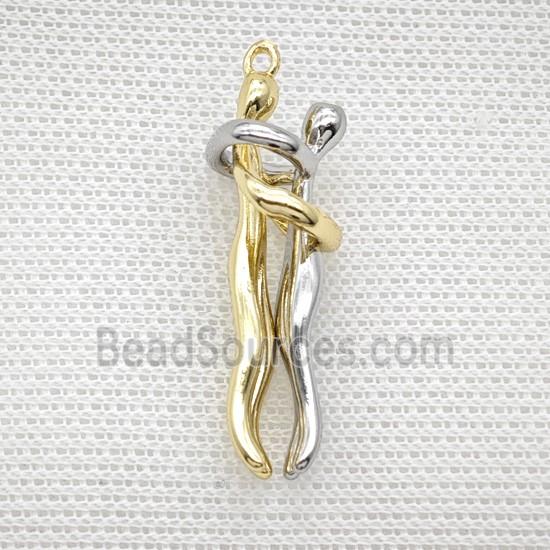 Copper Couple Pendant Platinum Gold Plated