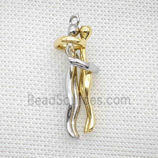 Copper pendant pave zircon, Gold Plated