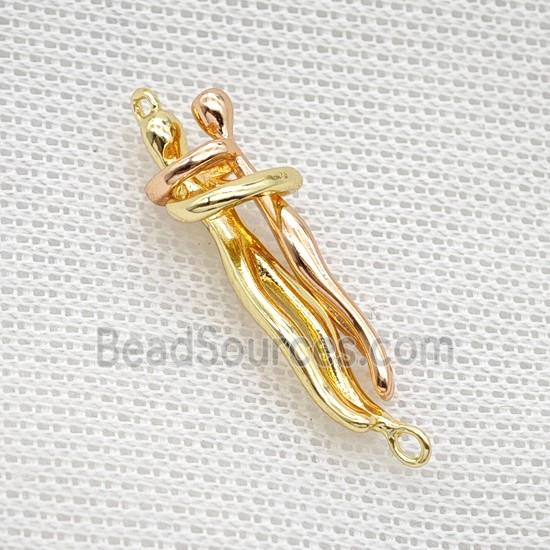 Copper pendant pave zircon, Gold Plated