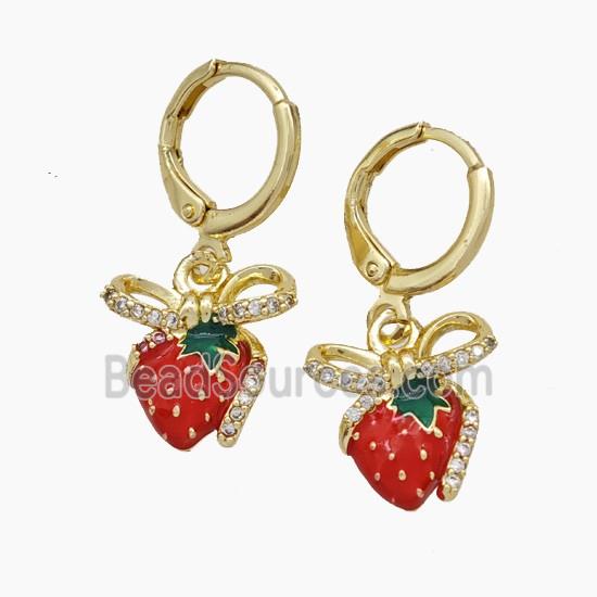 Enamel Copper earring, Gold Plated