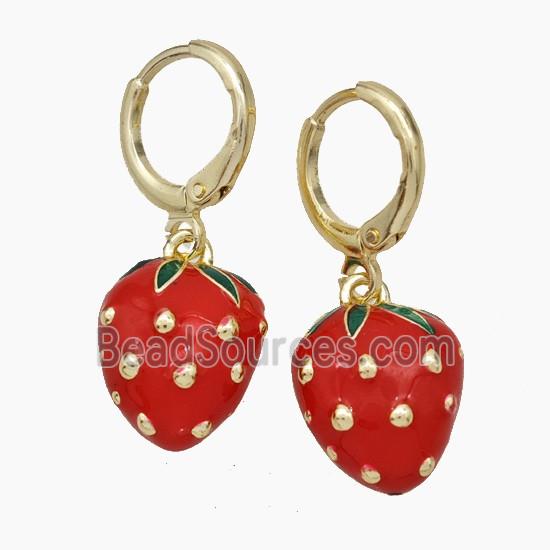 Enamel Copper earring, Gold Plated