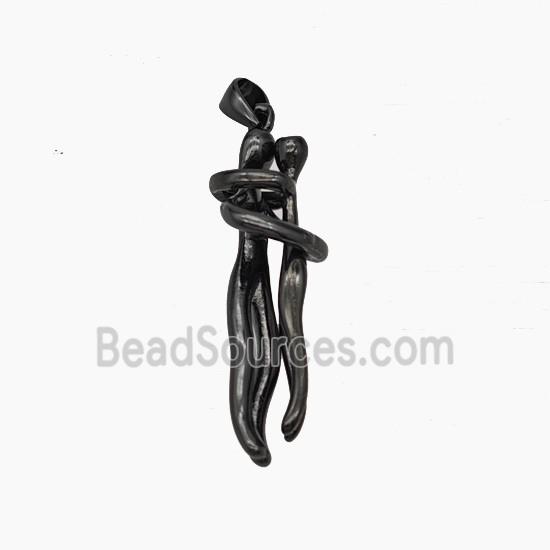 Copper Couple Pendant Black Plated