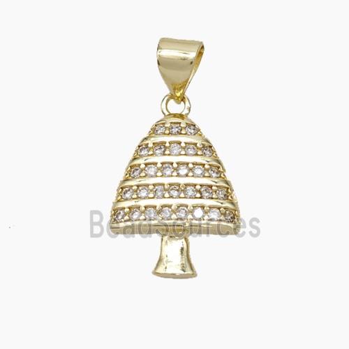 Christmas Tree Copper Pendant Pave Zirconia Gold Plated