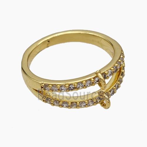 Copper Rings Pave Zirconia Gold Plated