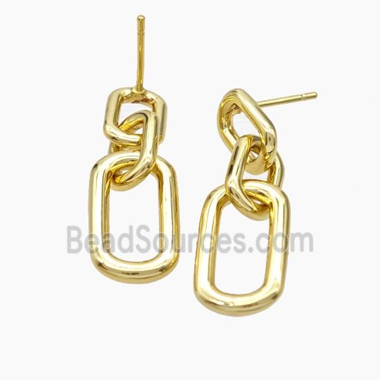 Copper Stud Earrings Gold Plated