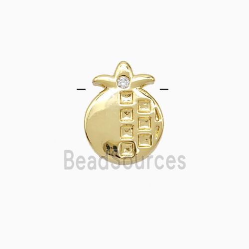 Copper Pineapple Pendant Pave Zirconia Gold Plated