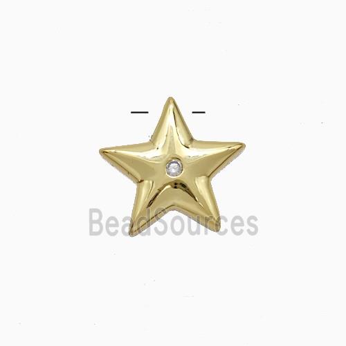 Copper Star Pendant Pave Zirconia Gold Plated
