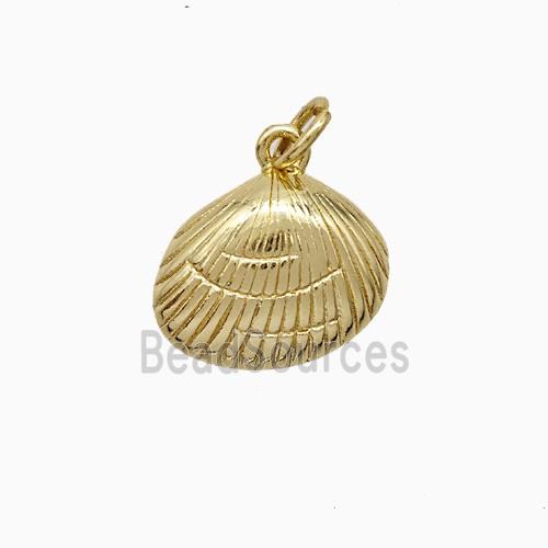 Scallop Shell Charms Copper Pendant Gold Plated