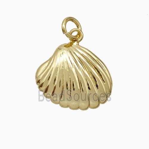 Scallop Shell Charms Copper Pendant Gold Plated