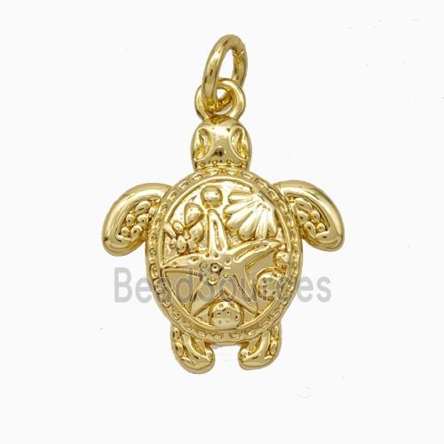 Copper Tortoise Pendant Gold Plated