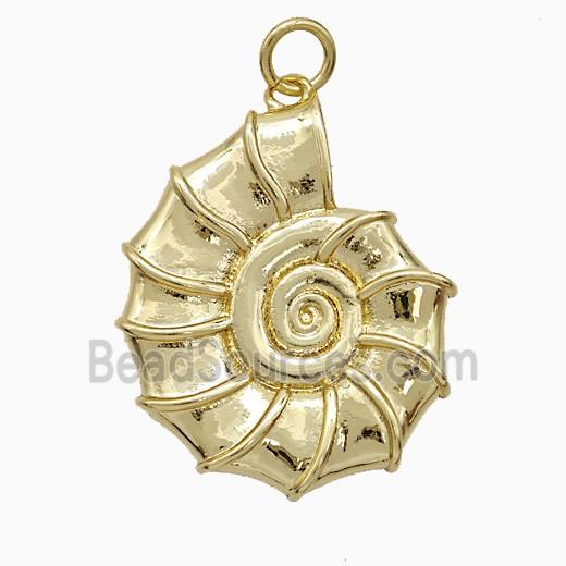 Copper Spiral Shell Pendant Gold Plated