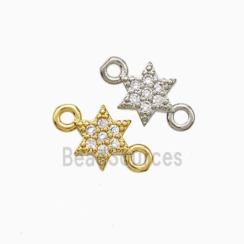 Copper Star Connector Pave Zirconia Mixed