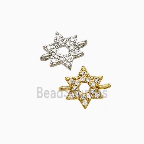 Copper Star Connector Pave Zirconia Mixed