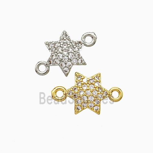 Copper Star Connector Pave Zirconia Mixed