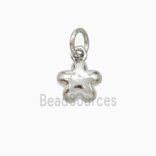 Copper Flower Pendant Platinum Plated