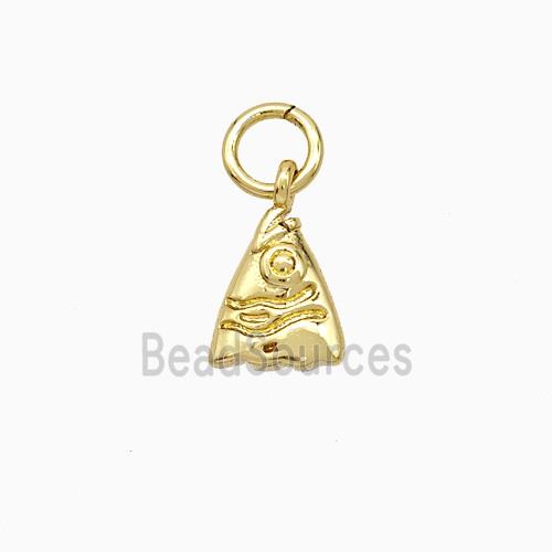 Copper Fish-header Pendant Gold Plated