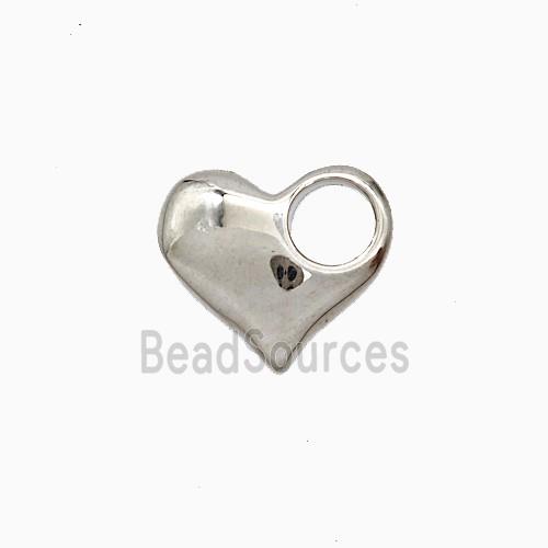 Copper Heart Pendant Platinum Plated