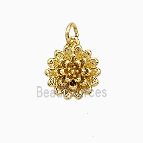 Copper Flower Pendant Gold Plated