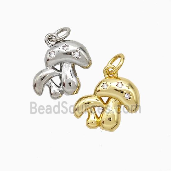 Copper Muchroom Pave Zirconia Mixed