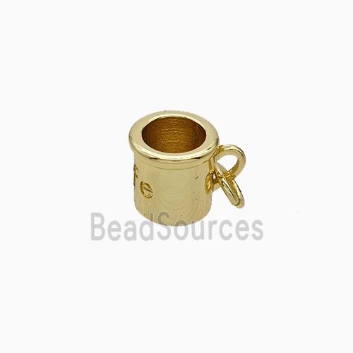 Coffee Cup Charms Copper Pendant Gold Plated