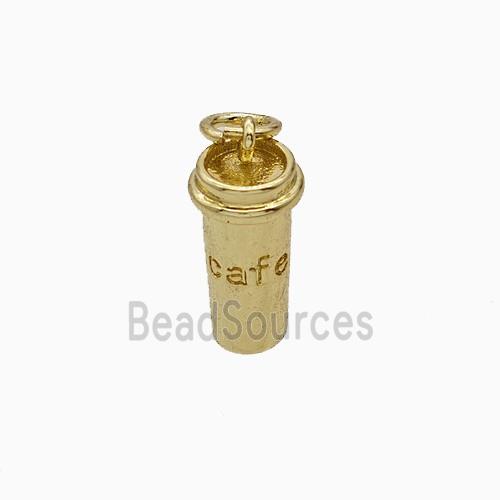 Coffee Cup Charms Copper Pendant Gold Plated