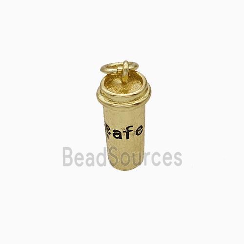 Coffee Cup Charms Copper Pendant Gold Plated
