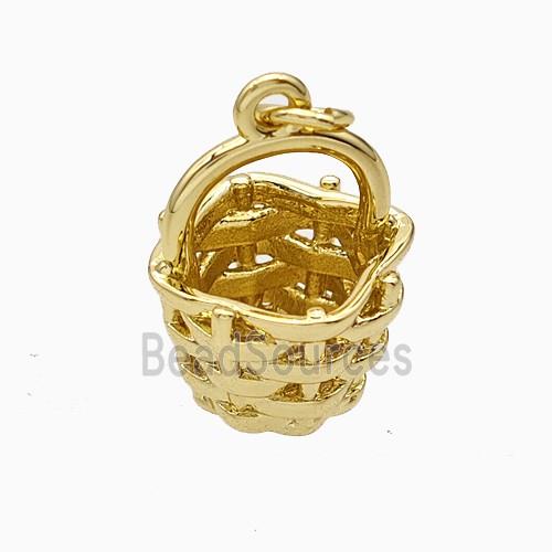 Copper Basket Pendant Gold Plated