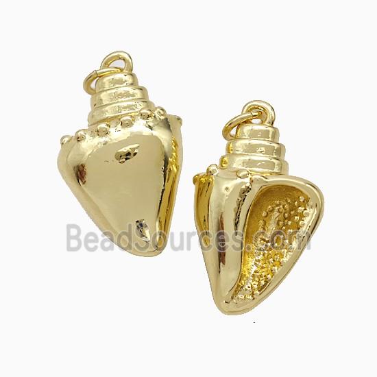 Copper Conch Shell Pendant Gold Plated