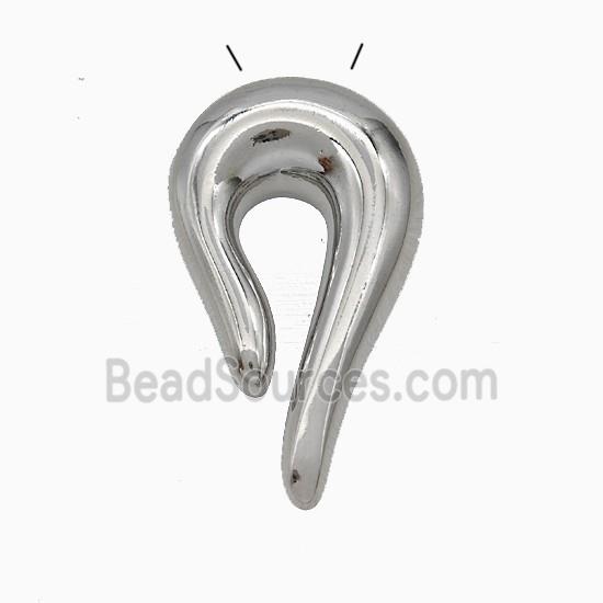 Copper Hook Pendant Platinum Plated