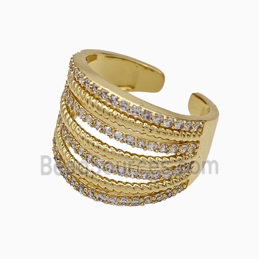 Copper Rings Micropave Zirconia Gold Plated