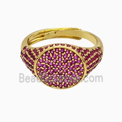 Copper Sun Rings Pave Zirconia Adjustable Gold Plated