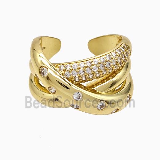 Copper Rings Pave Zirconia Gold Plated