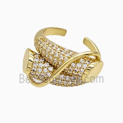 Copper Rings Pave Zirconia Gold Plated