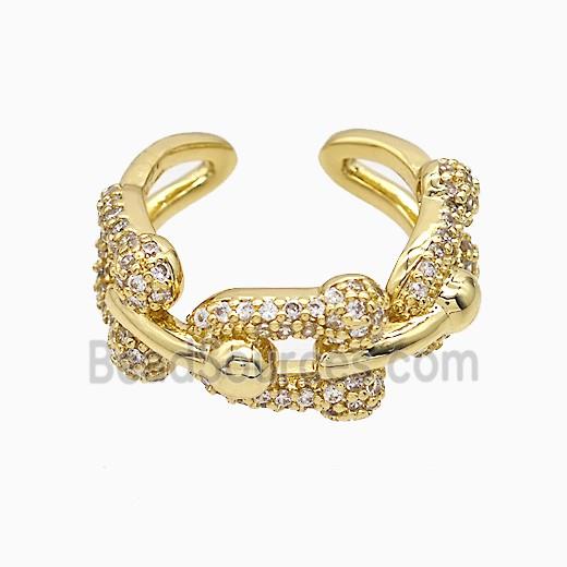Copper Ring Pave Zirconia Gold Plated