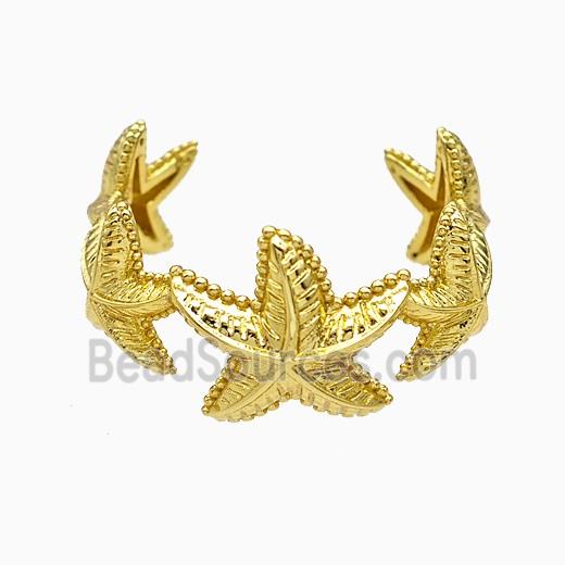 Copper Starfish Rings Gold Plated