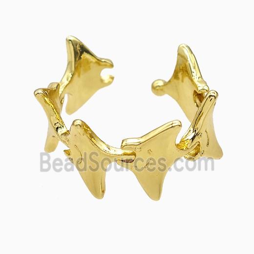 Copper Shark Rings Gold Plated