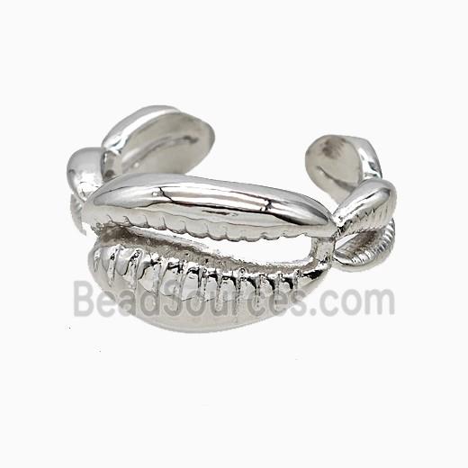 Copper Conchshell Rings Platinum Plated