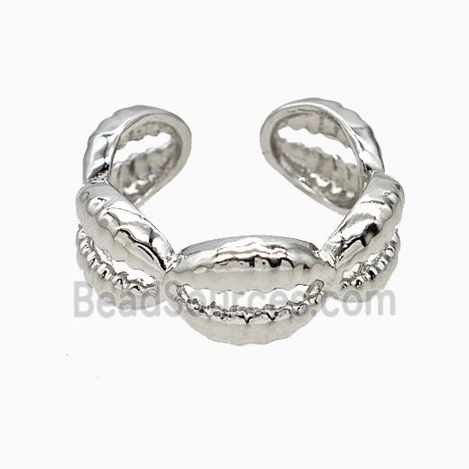 Copper Conchshell Rings Platinum Plated