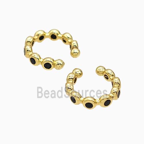 Copper Clip Earrings Pave Zirconia Gold Plated